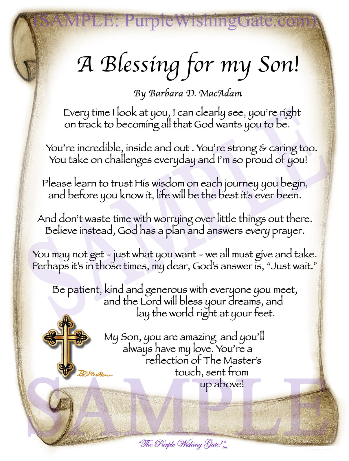 A Blessing for my Son! (child-adult) - Gifts for Son - PurpleWishingGate.com