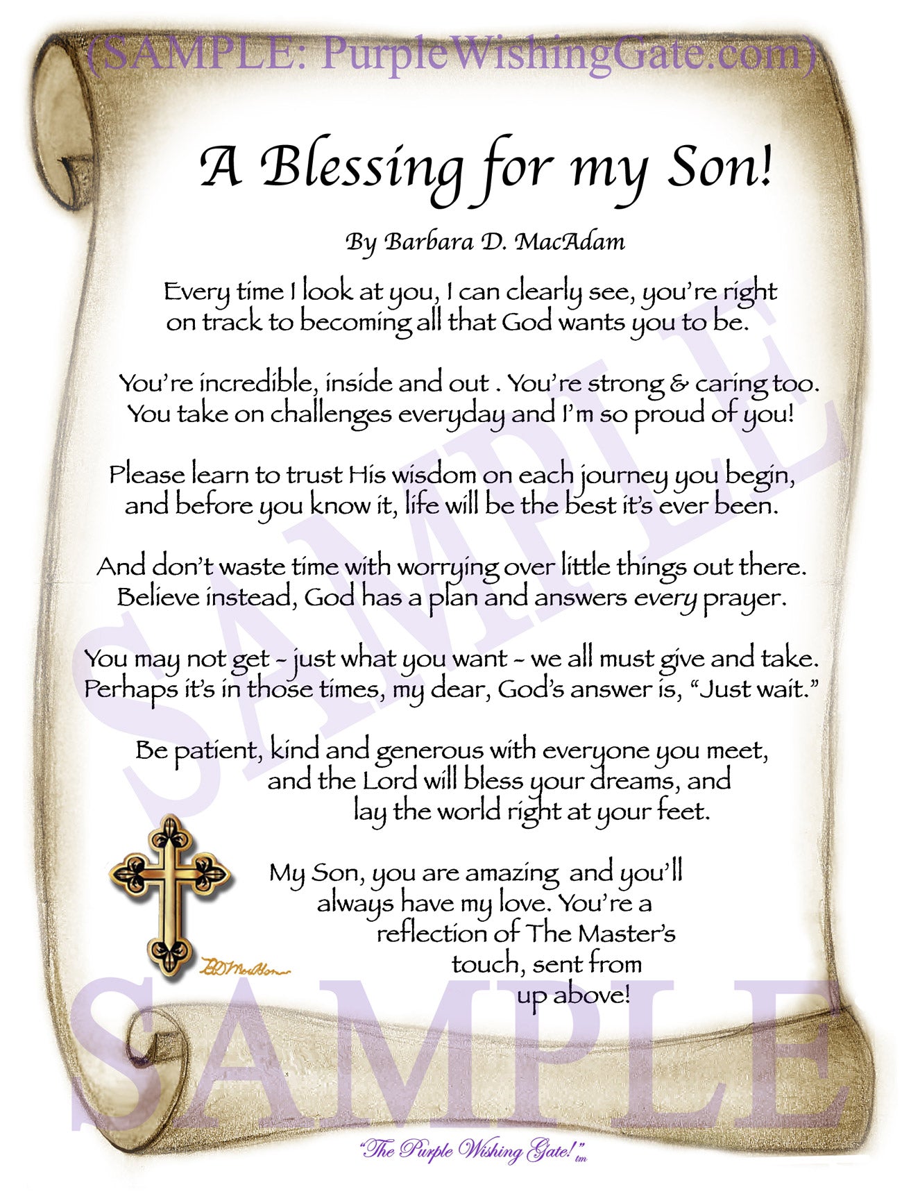 A Blessing for my Son! (child-adult) - Gifts for Son - PurpleWishingGate.com