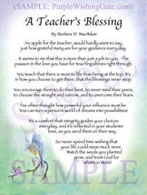 A Teacher's Blessing - Teacher's Gift - PurpleWishingGate.com