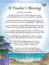A Teacher's Blessing - Teacher's Gift - PurpleWishingGate.com
