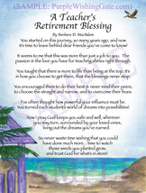 A Teacher's Retirement Blessing - Retirement Gift - PurpleWishingGate.com