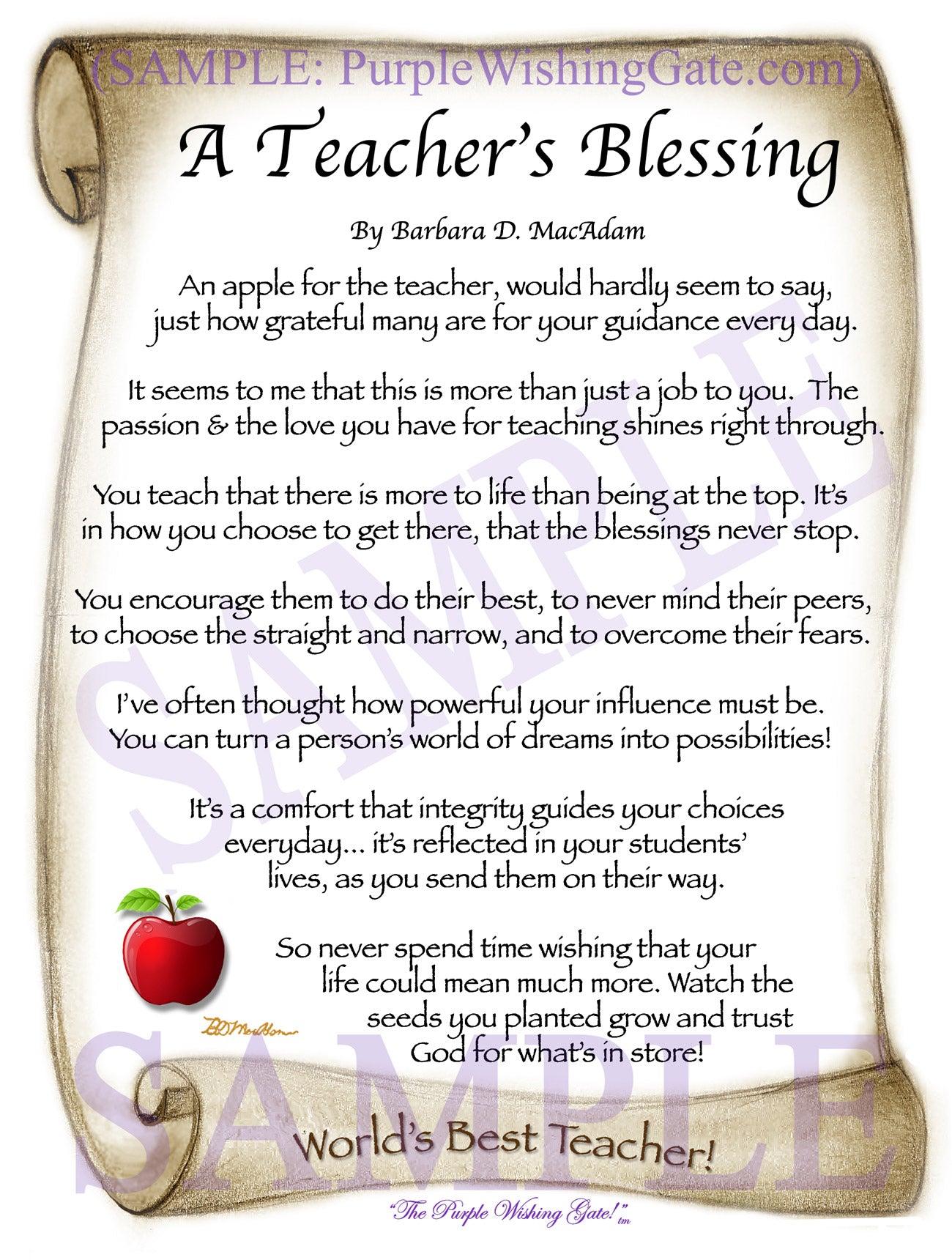 
              
        		A Teacher&#39;s Blessing - Teacher&#39;s Gift - PurpleWishingGate.com
        		
        	