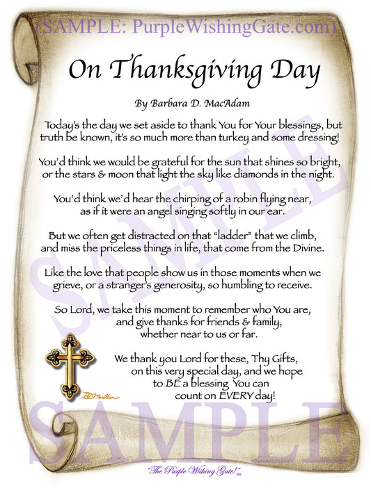 On Thanksgiving Day - Thanksgiving Gift - PurpleWishingGate.com