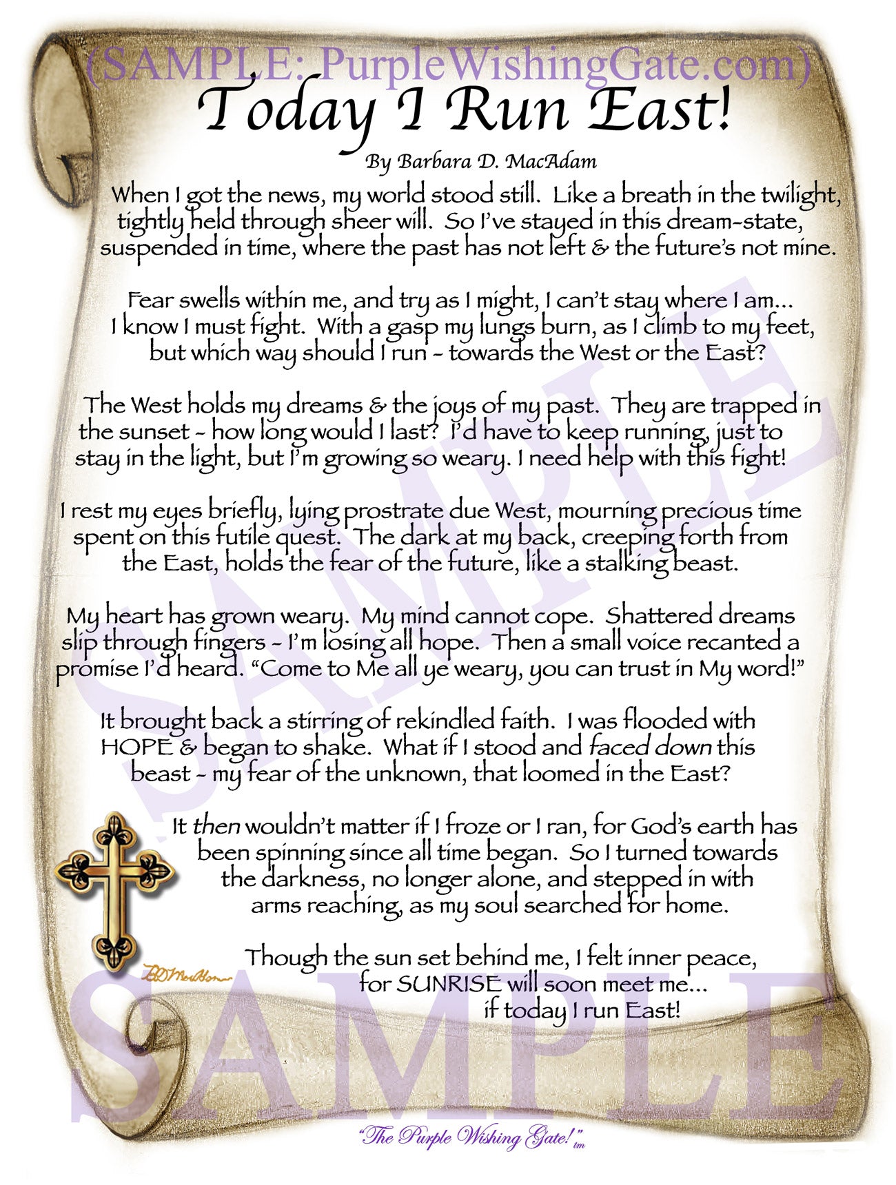 Today I Run East! (Prayer of Hope) - Encouragement Gift - PurpleWishingGate.com