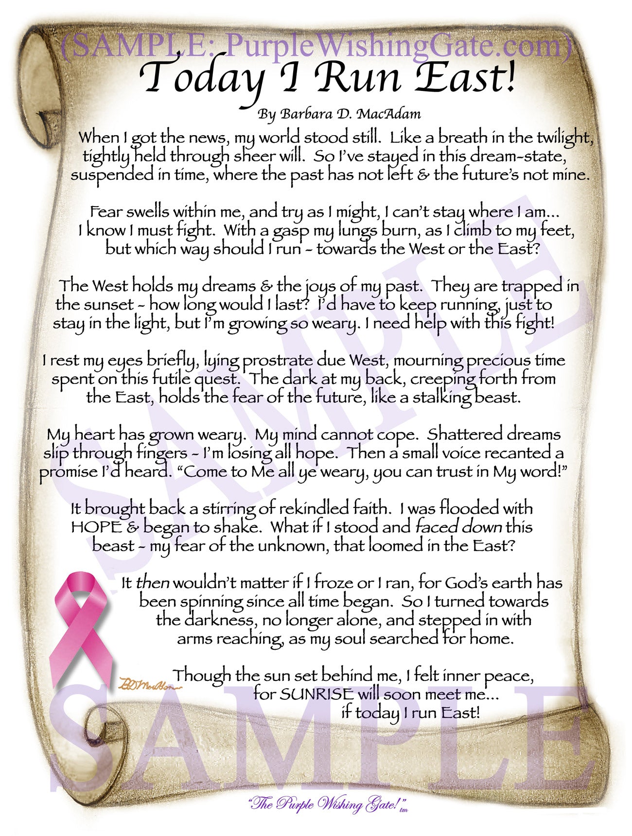 Today I Run East! (Prayer of Hope) - Encouragement Gift - PurpleWishingGate.com