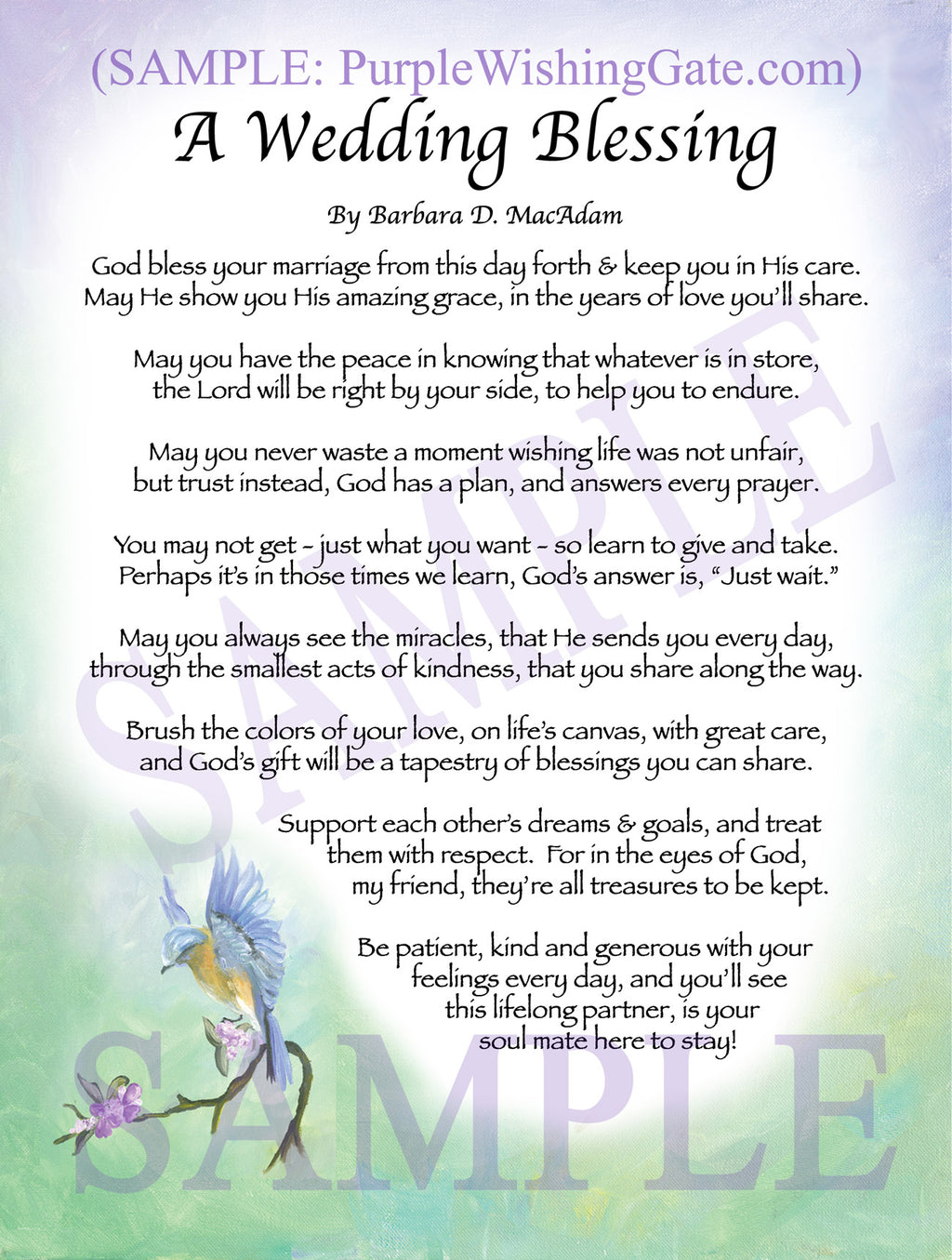 A Wedding Blessing - Wedding Gift - PurpleWishingGate.com