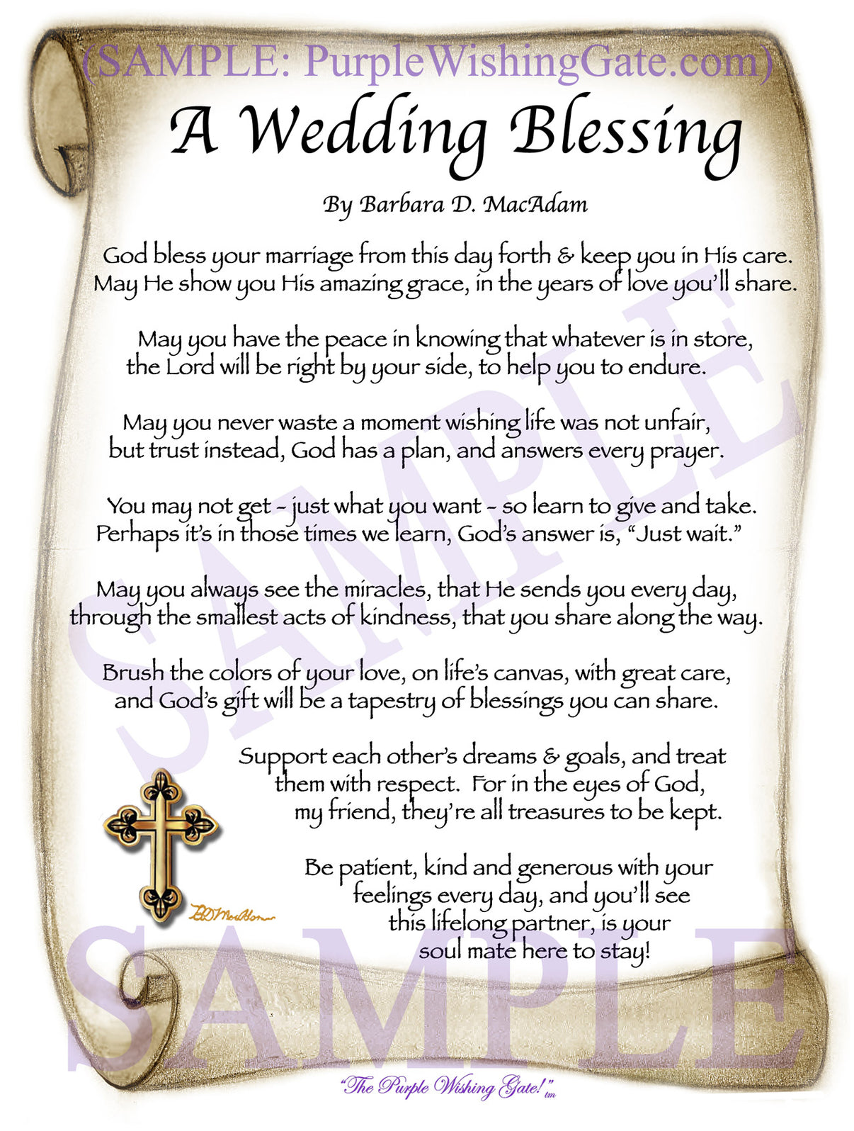 A Wedding Blessing - Wedding Gift - PurpleWishingGate.com