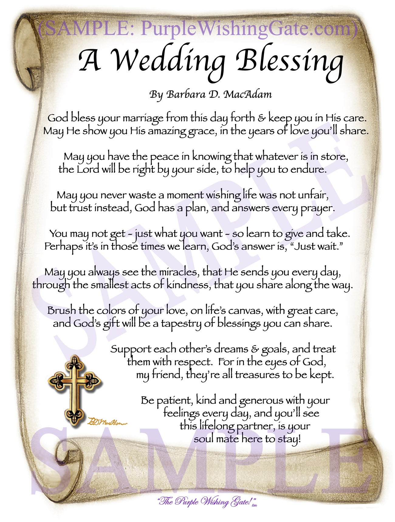 A Wedding Blessing - Wedding Gift - PurpleWishingGate.com